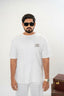 Men's Drop-Shoulder T-Shirt – WHITE with Front Logo