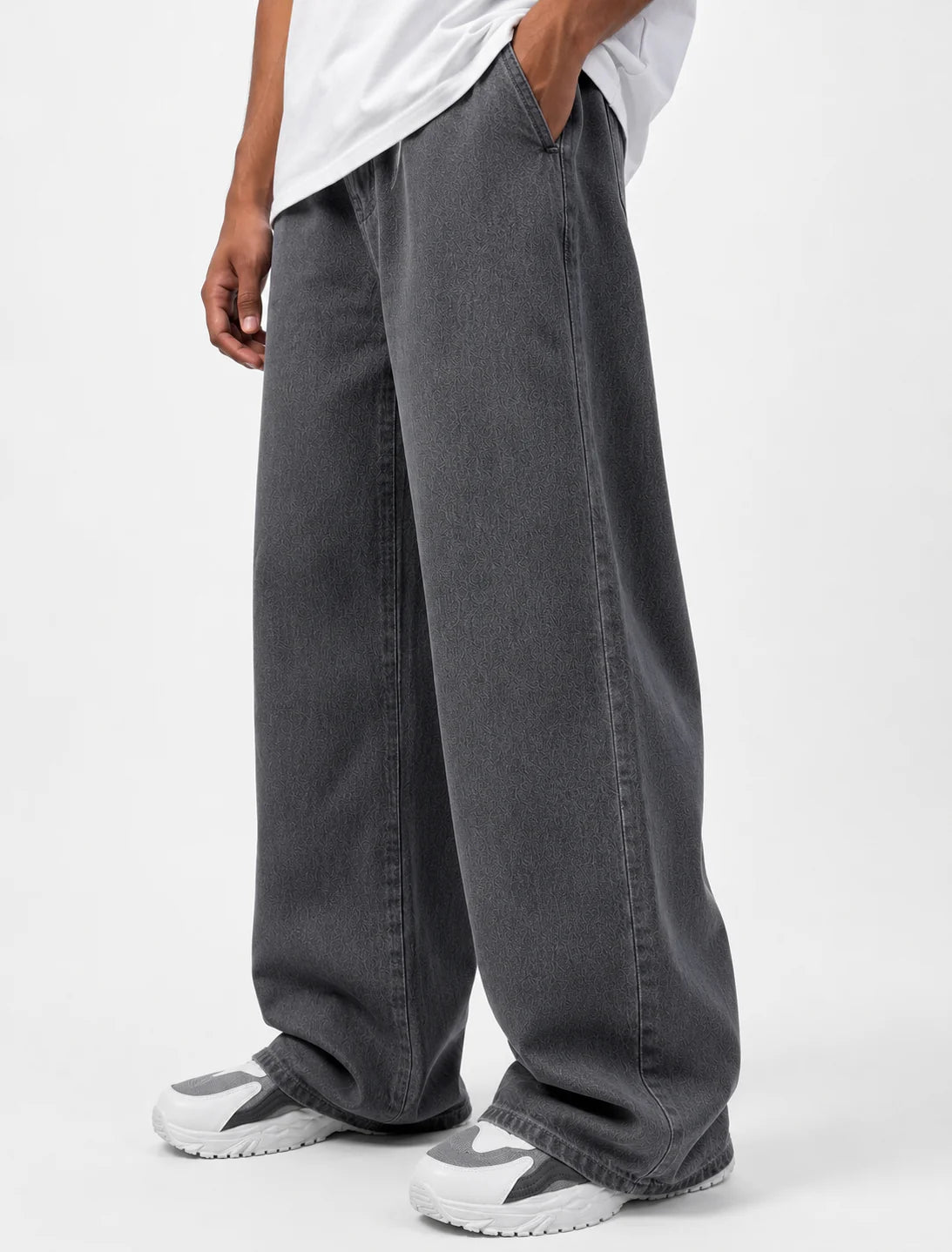 PLAIN ANTIQUE GRAY DENIM TROUSER (UNISEX) Main image