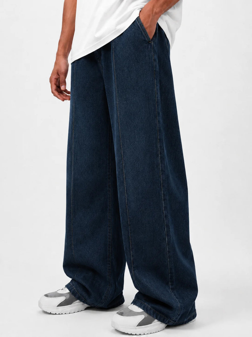 PLATTED DIESEL GREEN DENIM TROUSER (UNISEX)