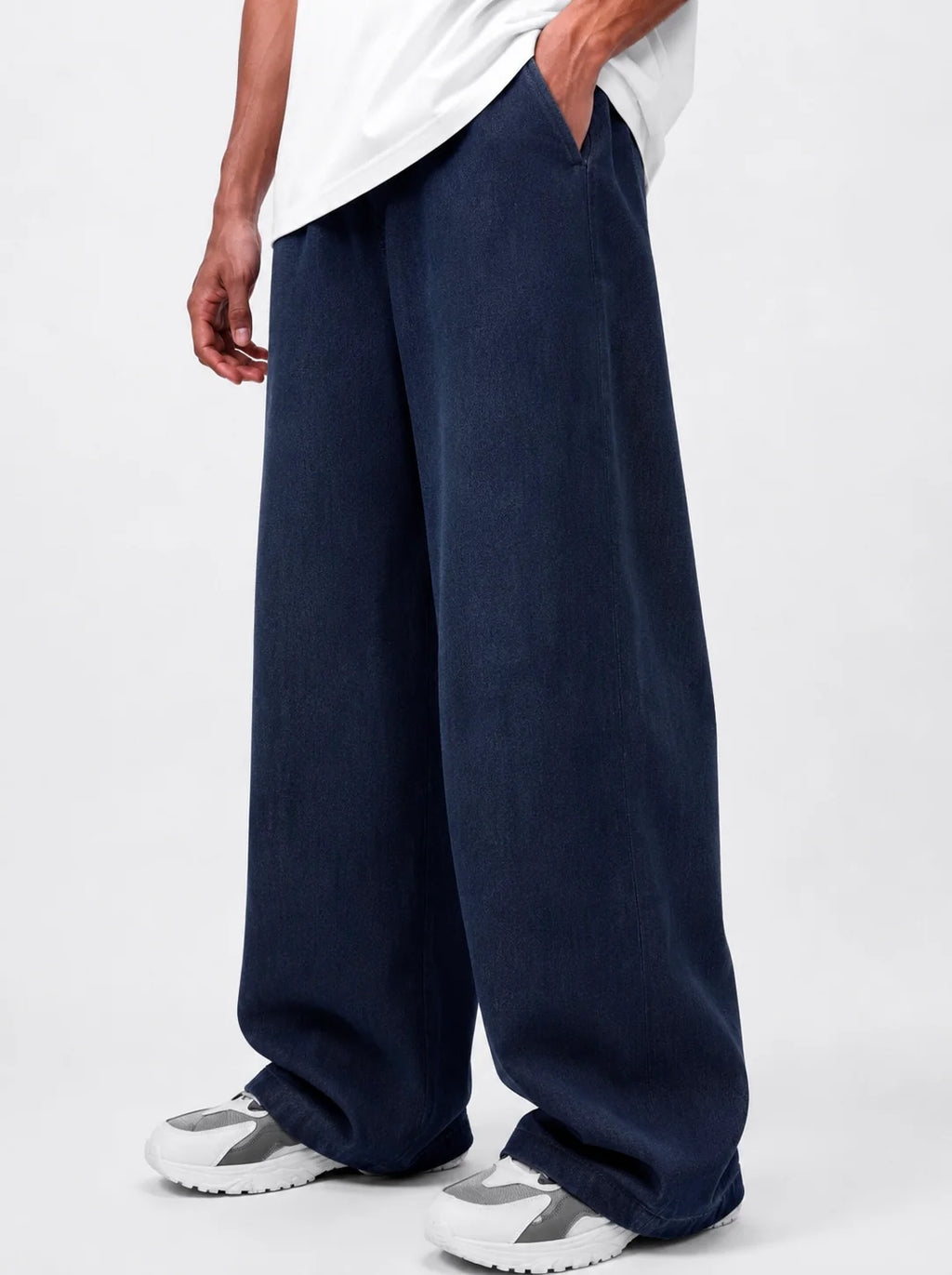 PLAIN VINTAGE BLUE DENIM TROUSER (UNISEX)