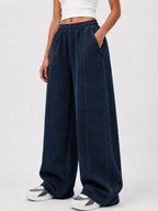 PLATTED DIESEL GREEN DENIM TROUSER (UNISEX)