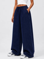PLATTED VINTAGE BLUE DENIM TROUSER (UNISEX)