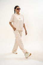 Female Drop Shoulder T-Shirt – Oatmeal