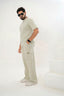 Men's Drop-Shoulder T-Shirt – SAGE  GREEN with Back Logo