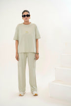Female Drop Shoulder T-Shirt – SAGE  GREEN