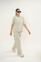 Female Drop Shoulder T-Shirt – SAGE  GREEN