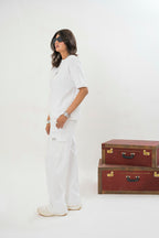 Female Drop Shoulder T-Shirt – WHITE