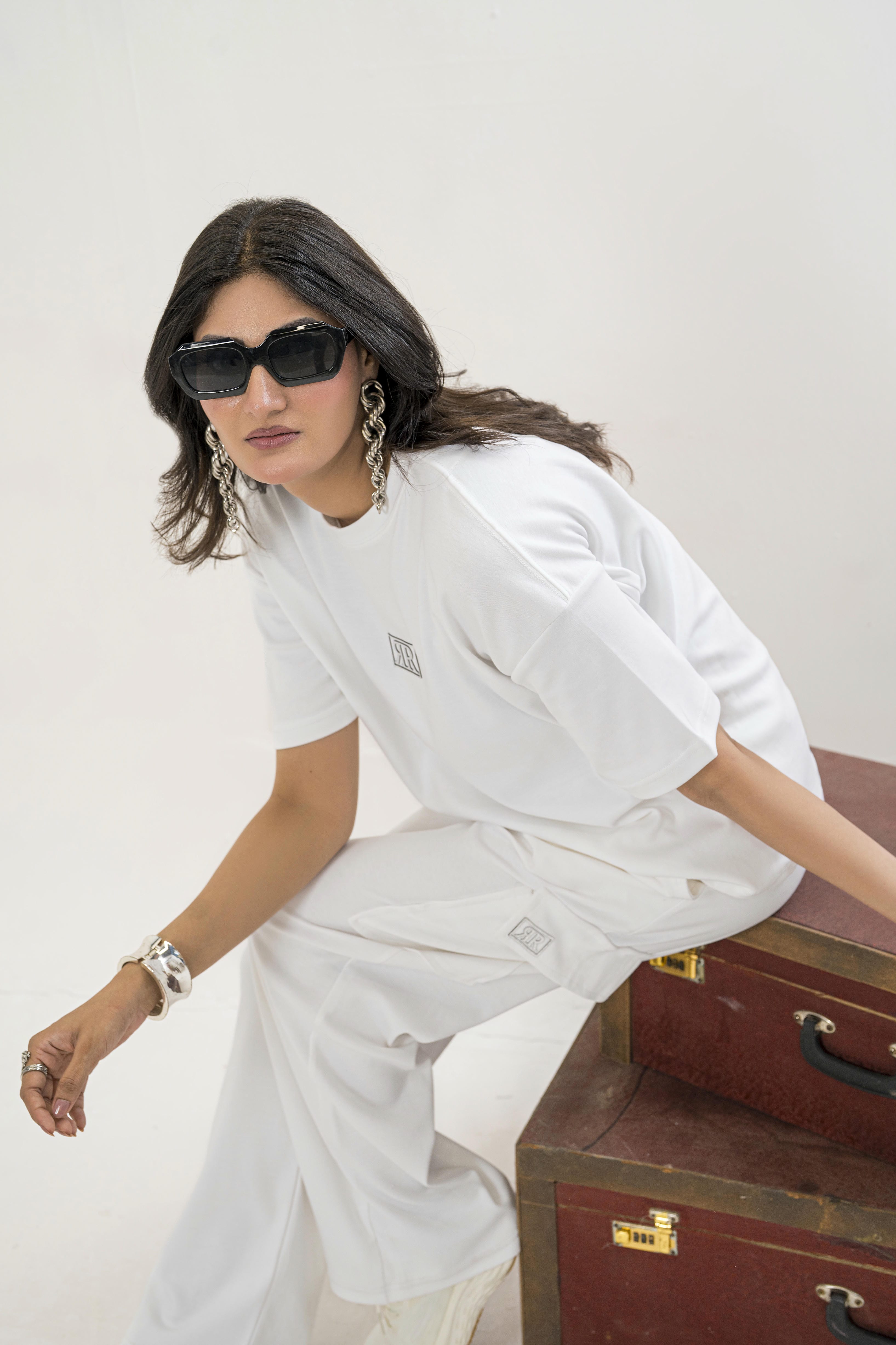 Female Drop Shoulder T-Shirt – WHITE