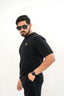 Men's Drop-Shoulder T-Shirt – Black with Front Logo