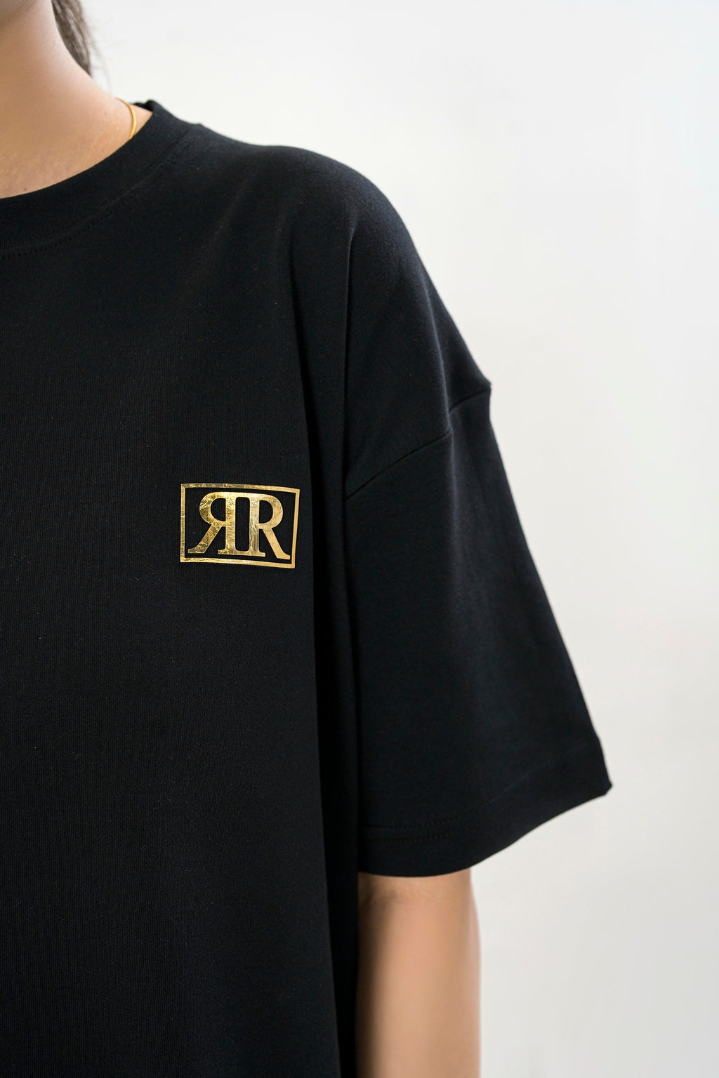 Female Drop Shoulder T-Shirt – BLACK