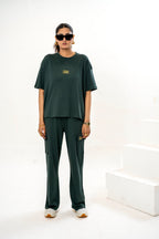 Female Drop Shoulder T-Shirt – Forest Green