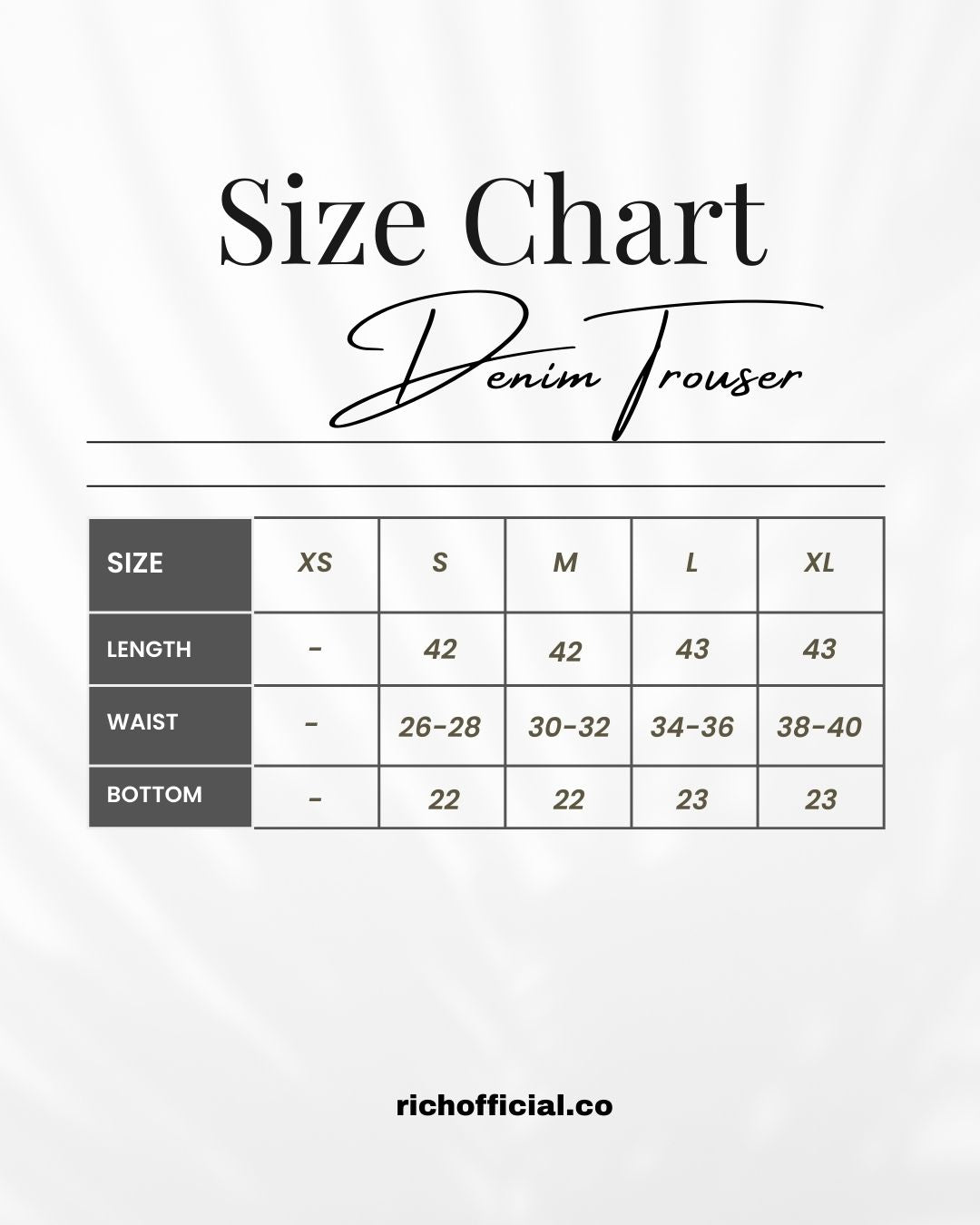 Size chart