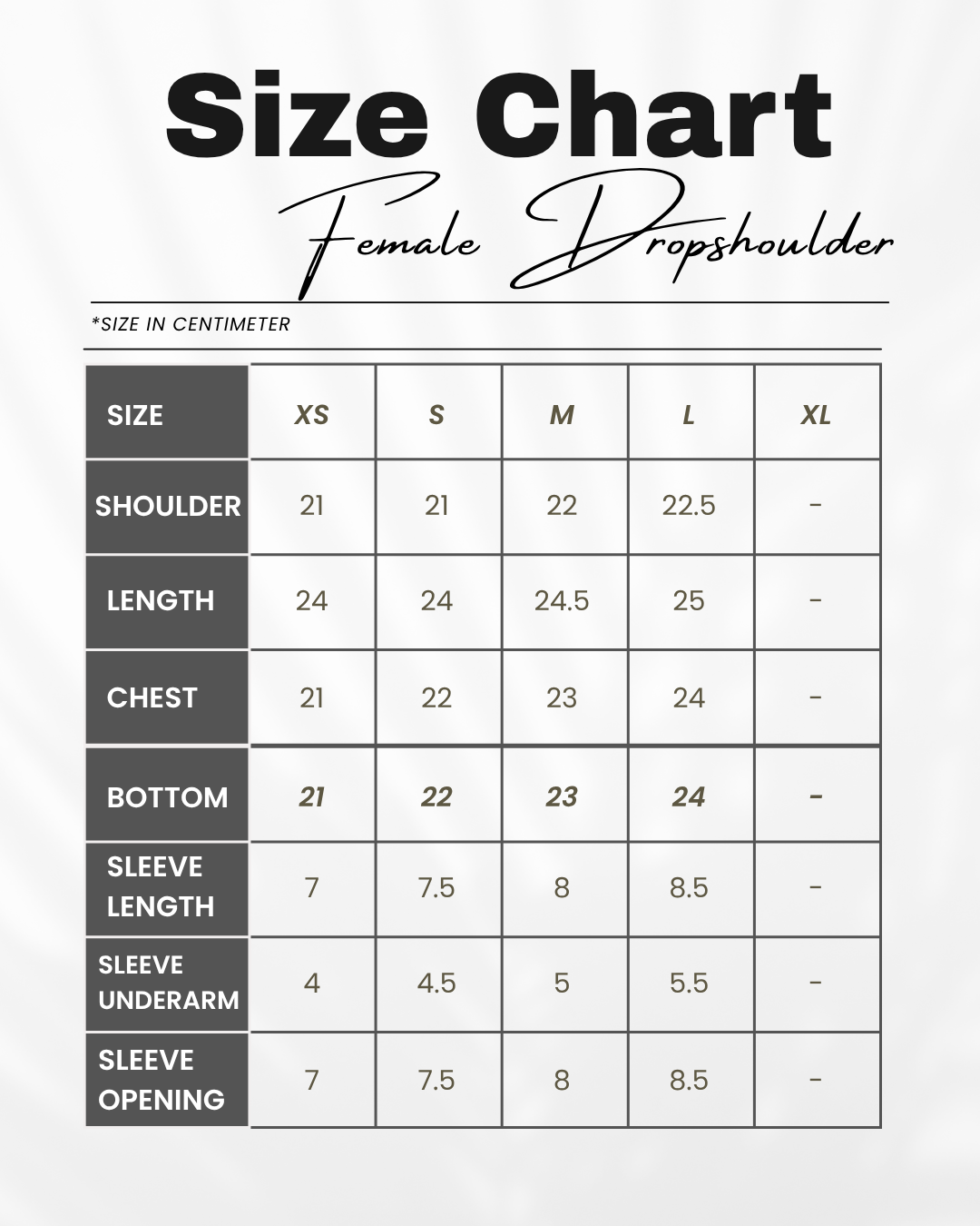 Size chart