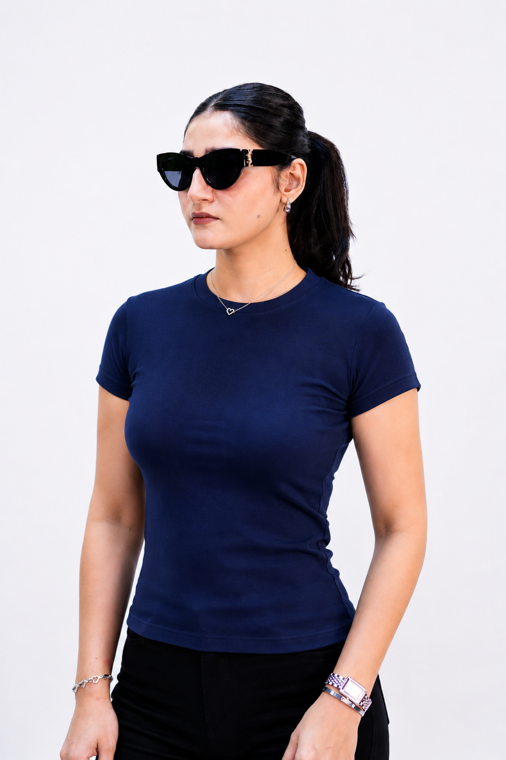 NAVY BLUE  FITTED TOP Main image