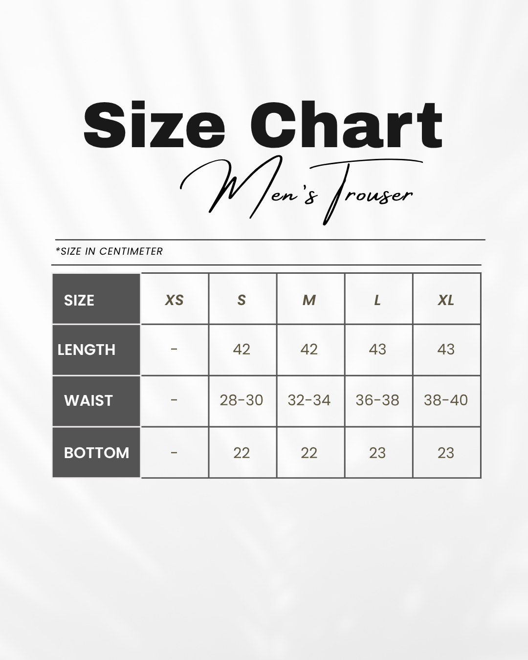Size chart