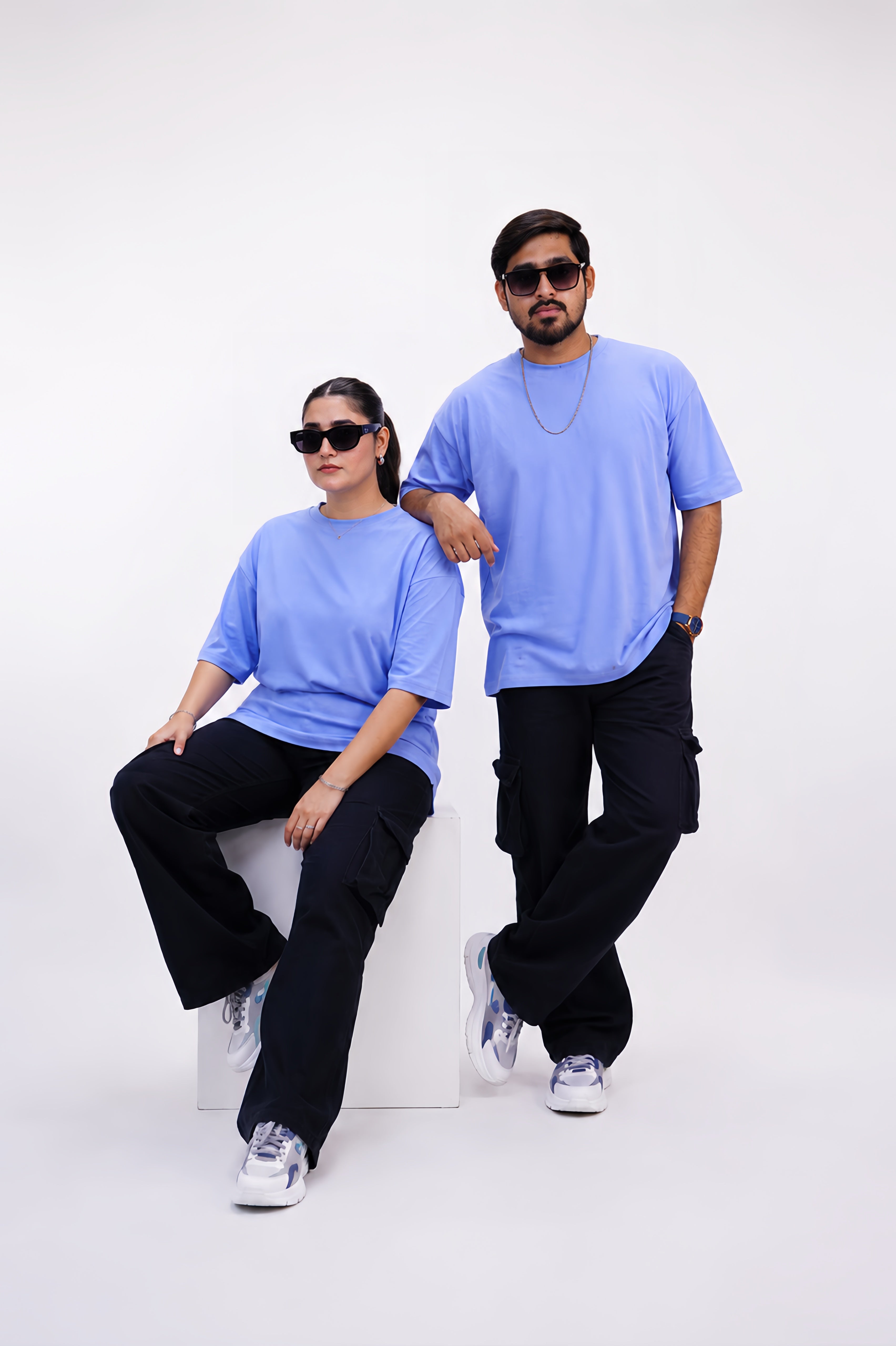 CORNFLOWER BLUE OVERSIZED T-SHIRT (UNISEX)