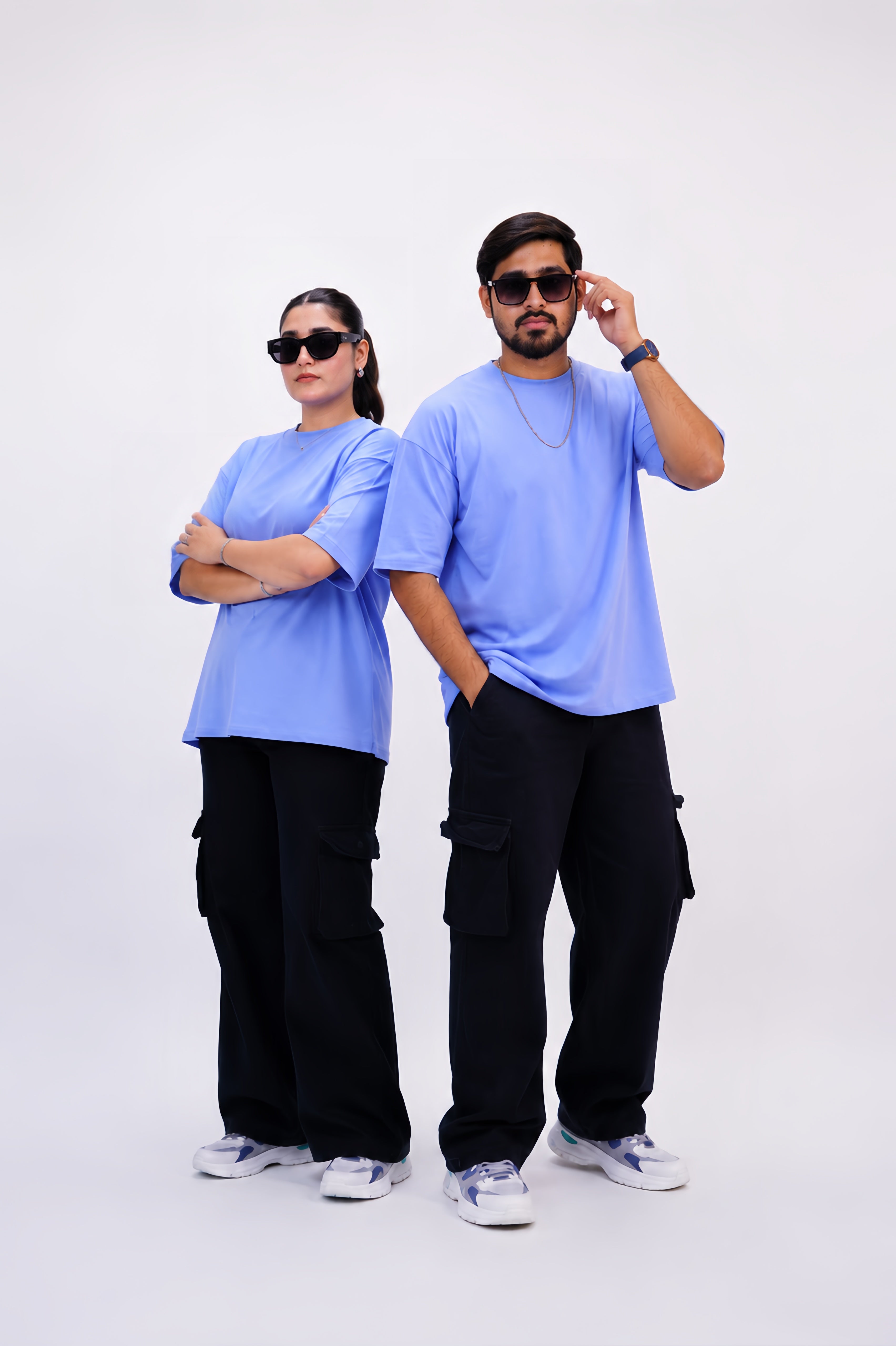 CORNFLOWER BLUE OVERSIZED T-SHIRT Secondary image