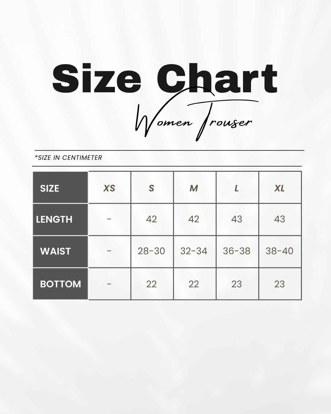 Size chart